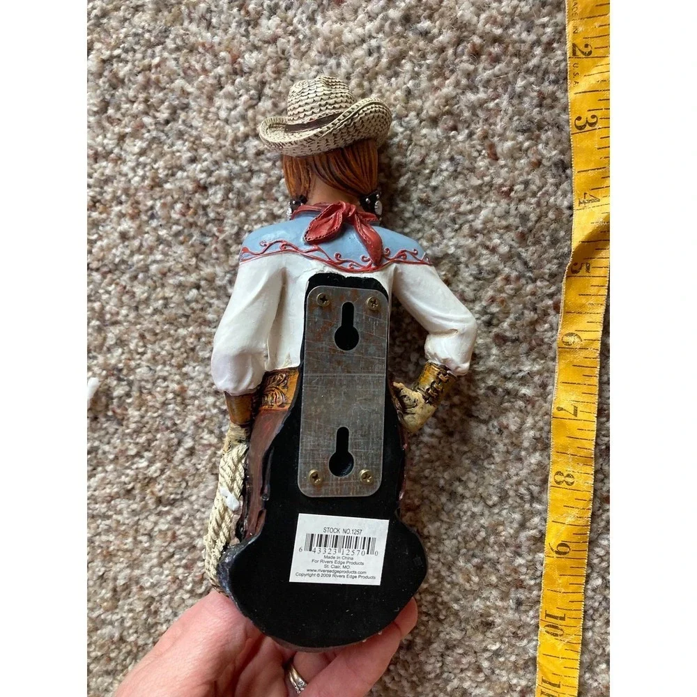 Rivers Edge Products Cowgirl Wall Hook Hand Painted Poly Resin Western Decor